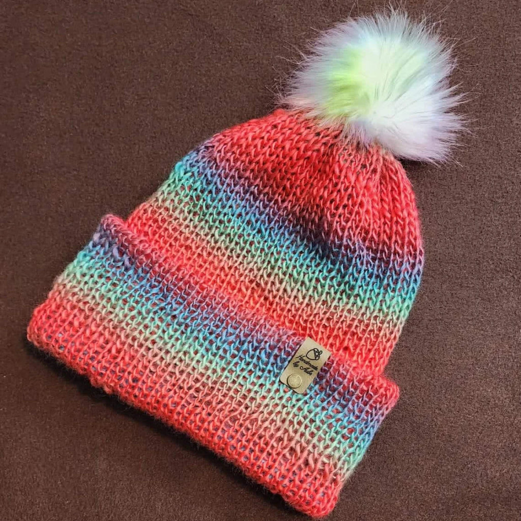 Rainbow Knit Beanie.